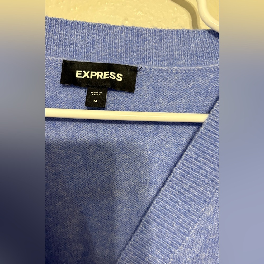 Express Blue Button-Up Sweater - image 3